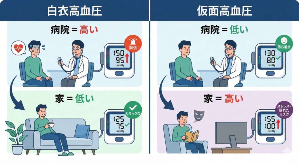 白衣高血圧と仮面高血圧の違い