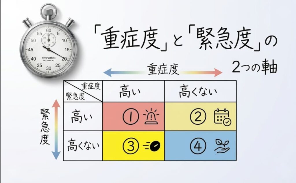 重症度と緊急度の二つの軸