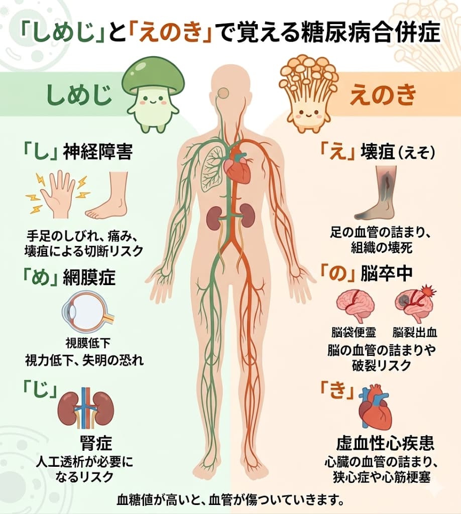 糖尿病合併症「えのきとしめじ」