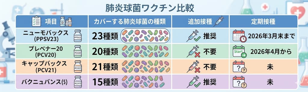 肺炎球菌ワクチン比較表